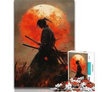 Puzzles pour Adultes 1000 pièces Ninja sous la Lune de Sang 1000 pièces pour Adultes, Jouets éducatifs Anti-Stress, Cadeaux pour Amis et Famille (Taille 75x50cm)