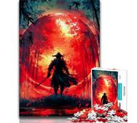 Puzzles pour Adultes 1000 pièces Ninja sous la Lune de Sang, Aide Le Cerveau à exercer des Jouets addictifs pour cultiver la Patience, Cadeau d'anniversaire (38x26cm)