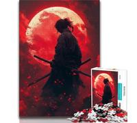 Puzzles pour Adultes 1000 pièces Ninja sous la Lune de Sang, Aidez Le Cerveau à exercer des Jouets addictifs pour cultiver la Patience, décoration Parfaite (38x26cm)