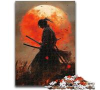 Puzzles pour Adultes 1000 pièces Ninja sous la Lune de Sang pour Jeu éducatif défi Jouet est idéal comme Cadeau pour Toute la Famille 38x26cm