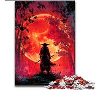 Puzzles pour Adultes 1000 pièces Ninja sous la Lune de Sang Puzzle Décoration intérieure Jeu de réflexion pour Adolescents et Interaction familiale (Taille 26x38cm)
