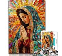 Puzzles pour Adultes 1000 pièces Notre-Dame de Guadalupe en prière Jouets éducatifs Jeux Anti-Stress Cadeaux d'anniversaire Uniques 38x26cm