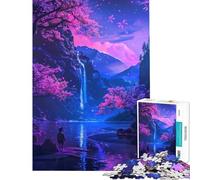 Puzzles pour Adultes 1000 pièces Nuits néon sereines Niveau Difficile et Stimulant Jeu Amusant pour Les 14 Ans et Plus (50x75cm)