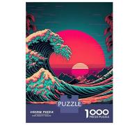 Puzzles pour Adultes 1000 Pièces Ocean Wave Japan Puzzle Adulte Jeu Manuel Assemblage De Motifs Difficile À Compléter 38x26cm/1000pcs