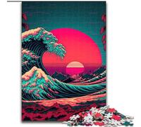 Puzzles pour Adultes 1000 pièces Ocean Wave Japon en Bois, décoration idéale pour la Maison ou Le Bureau, Cadeau de Noël idéal 50x75cm pour Un Jeu interactif en Famille