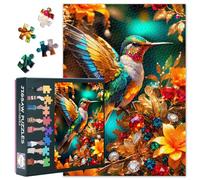 Puzzles pour Adultes 1000 Pièces, Oiseau Coloré sur Une Branche D'une Fleur Orange en Fleur, Puzzle Impossible 1000 Pièces Jigsaw Puzzles pour Décoration Murale de La Maison 50x70cm
