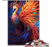 Puzzles pour Adultes 1000 pièces Oiseau Phénix coloré en Bois, décoration Artistique DIY Parfaite ou Cadeau d'anniversaire 50x75cm Loisirs créatifs en Famille, Parfait pour Les Anniversaires
