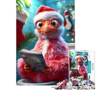 Puzzles pour Adultes 1000 pièces Oiseaux de Noël Lecture Activités ludiques à la Maison Une œuvre d'art Jeux relaxants Convient aux Personnes de 14 Ans et Plus (50x75cm)