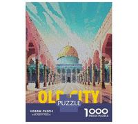 Puzzles pour Adultes 1000 Pièces Old City Jerusalem Mosaic Puzzle pour Adolescents, Améliore La Mémoire, Stimulant À Compléter, Jeu Amusant pour Toute La Famille 70x50cm/1000pcs