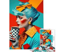 Puzzles pour Adultes 1000 pièces on Adore Le café Défi éducatif Niveau de difficulté élevé Jeux Amusants pour Les 14 Ans et Plus 38x52cm