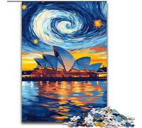 Puzzles pour Adultes 1000 pièces Opéra de Sydney la Nuit, Jouets éducatifs, Jeux Anti-Stress, décoration d'intérieur Unique et Cadeaux (Taille 50x75cm)