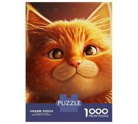 Puzzles pour Adultes 1000 Pièces Orange Cat Puzzle Adulte Anti-Stress, Décoration Intérieure, Jeu Stimulant, Cadeau 70x50cm/1000pcs