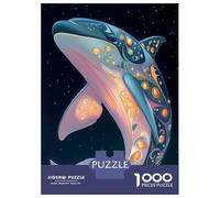 Puzzles pour Adultes 1000 Pièces Ornate Dolphin in Space Puzzle Adulte Jeux Amusants Analyse Et Logique Idéal comme Cadeau pour Toute La Famille 38x26cm/1000pcs