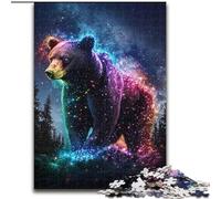 Puzzles pour Adultes 1000 pièces Ours Brun Fluo, Anti-Stress, défi Difficile, Chaque pièce est Unique - Jeu Familial Stimulant et Amusant 38x26cm