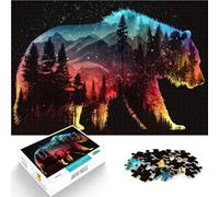 Puzzles pour Adultes 1000 pièces Ours Double Exposition Jouets éducatifs d'apprentissage Car C'est Un pour Toute la Famille 52x38cm