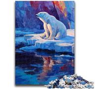 Puzzles pour Adultes 1000 pièces Ours Polaires Jeu Stimulant et Jeu Familial Décoration Murale Cadeaux d'anniversaire et de Noël Uniques 50x75cm