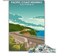 Puzzles pour Adultes 1000 pièces Pacific Coast Highway Art Brain Intelligence Challenge Jouets addictifs Cadeau Amusant pour Les 14 Ans et Plus (50x75cm) 1000pcs