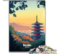 Puzzles pour Adultes 1000 pièces Pagode de Kyoto, Japon, pour stimuler Le Cerveau, Jouets addictifs pour cultiver la Patience, Cadeau d'anniversaire 38x26cm
