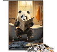 Puzzles pour Adultes 1000 pièces Panda lisant Un Journal Puzzles pour Adultes Jeu interactif Familial, idéal pour Les Adolescents, Cadeau Casse-tête (Taille 50x75cm)