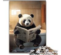 Puzzles pour Adultes, 1000 pièces Panda lisant Un Journal, Puzzles stimulants, Divertissement Relaxant, Cadeau de Noël Parfait et décoration d'intérieur (Taille 50x75cm)