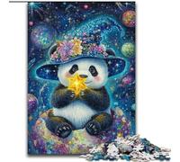 Puzzles pour Adultes 1000 pièces Panda Magicien de Dessin animé Puzzle Stimulant pour Le Cerveau, activité familiale, décoration intérieure, Cadeau de Vacances 50x75cm