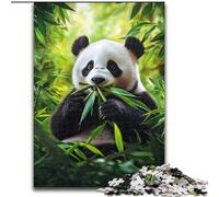 Puzzles pour Adultes 1000 pièces Panda Mangeant du Bambou, Casse-tête pour décoration Murale, Cadeaux d'anniversaire et de Noël Uniques pour Les 14 Ans (Taille 50x75cm)
