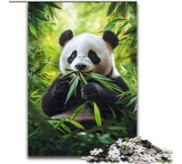 Puzzles pour Adultes 1000 pièces Panda Mangeant du Bambou Puzzles en Carton Jeu Familial interactif, Décoration d'intérieur DIY, Casse-tête Stimulant Cadeau Taille 26X38CM