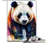Puzzles pour Adultes 1000 pièces Panda Ours Pop Art Animal en Bois, activité Amusante à la Maison 50x75cm Activité Amusante en Famille, défi cérébral, Cadeau Parfait pour Adolescent