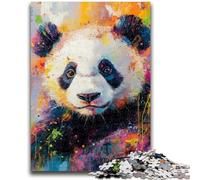 Puzzles pour Adultes 1000 pièces Panda Peinture à l'huile pour Jeu éducatif Défi Jouet pour est idéal comme Cadeau pour Toute la Famille 50x75cm