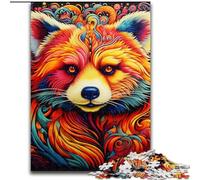 Puzzles pour Adultes 1000 pièces Panda Roux Puzzles Animaux 1000 pièces pour Adultes Casse-tête Stimulant pour Adolescents et familles (Taille 50x75cm)