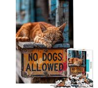 Puzzles pour Adultes 1000 pièces Panneau « Interdit aux Chiens » Activités Amusantes à la Maison Jeux de détente Amusants et Humoristiques pour Les 14 Ans et Plus Jeu de Puzzle Offert (50x75cm)