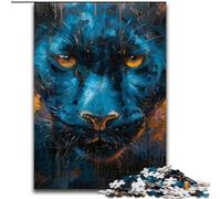 Puzzles pour Adultes 1000 pièces Panthère Noire, Jeu Stimulant et Familial avec des pièces de Formes aléatoires entièrement emboîtables (Taille 50x75cm)