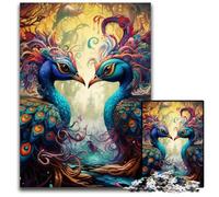 Puzzles pour Adultes 1000 pièces Paon coloré Puzzles pour Adultes Casse-tête Haute difficulté pour Adolescents 26x38cm / 10,23x14,96 Pouces