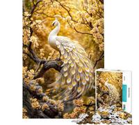 Puzzles pour Adultes 1000 pièces Paon majestueux en Fleurs Puzzles à Monter soi-même Jeu de Construction Défi Difficile Idéal comme Cadeau pour Toute la Famille (Dimensions 38x26cm)