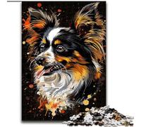Puzzles pour Adultes 1000 pièces Papillon Dog Art Jigsaw Puzzle Fabriqué en Carton, Activité éducative pour Les compétences cognitives Amélioration des compétences cognitives 1000 pièces(26x38cm)