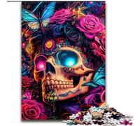 Puzzles pour Adultes 1000 pièces Papillon et crâne, Jouet éléphant, Jeu intellectuel, Cadeau d'anniversaire, décoration Murale pour Les 14 Ans et Plus (Taille 50x75cm)