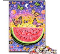 Puzzles pour Adultes 1000 pièces Papillon Pastèque, Jouets éducatifs et Anti-Stress pour l'interaction Parent-Enfant (Taille 50x75cm)