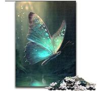 Puzzles pour Adultes 1000 pièces Papillons Bleus Puzzle en Carton, pour Les Anniversaires, Noël, Halloween, Thanksgiving, Pâques 1000 pièces(26x38cm)