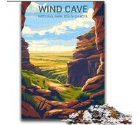 Puzzles pour Adultes 1000 pièces Parc National de Wind Cave Difficile à compléter mais Amusant et Humoristique avec Affiche et Feuille de Questions correspondantes (38x52cm) 1000 pièces