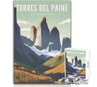 Puzzles pour Adultes - 1000 pièces - Parc National Torres Del Paine - Jeu de réflexion Unique - Idéal pour stimuler la mémoire - Cadeau d'anniversaire - Dimensions:50x75cm