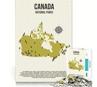 Puzzles pour Adultes 1000 pièces Parcs nationaux du Canada Jeu d'ajustement précis Casse-tête Cadeau Moment de détente et de Divertissement Cadeau Artistique de Noël (38x26cm)