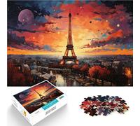 Puzzles pour Adultes 1000 pièces Paris au Coucher du Soleil Jouets de Divertissement Familial décoration Murale 38x26cm