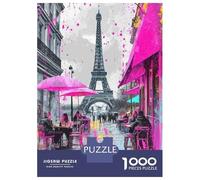 Puzzles pour Adultes 1000 Pièces Paris Eiffel Tower Art Print Puzzles pour Adultes pour S'amuser en Famille Activités Amusantes À La Maison Cadeaux pour Les Amis Et La Famille 38x26cm/1000pcs