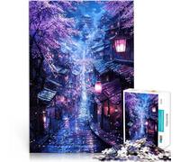 Puzzles pour Adultes 1000 pièces Passage des Sakura au Clair de Lune Jouets éducatifs Offrir en Cadeau à Toute la Famille 52x38cm
