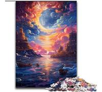 Puzzles pour Adultes 1000 pièces Paysage d'automne coloré en Bois, idée Cadeau Unique de décoration d'intérieur DIY 50x75cm Fête d'anniversaire pour Hommes Femmes