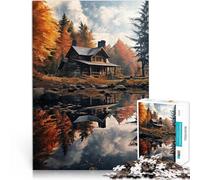 Puzzles pour Adultes 1000 pièces Paysage d'automne Jouets de Jeu pour Cadeau Familial Car C'est Un pour Toute la Famille 38x26cm