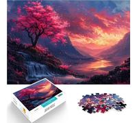 Puzzles pour Adultes 1000 pièces Paysage de cerisiers en Fleurs Fabriqué en Carton pour et à partir de 14 Ans et Plus Améliorer la mémoire Cadeaux pour Les Amis et la Famille。Taille：26x38cm