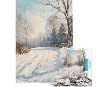 Puzzles pour Adultes 1000 pièces Paysage enneigé Serein Activités Amusantes à la Maison Améliore la mémoire Jeu Pratique À partir de 14 Ans (38x26cm)