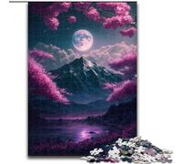 Puzzles pour Adultes 1000 pièces Paysage Japonais Néon Puzzle en Bois, pour Les Anniversaires, Les Vacances, Les décorations de fête Spatiale 1000 pièces(50x75cm)