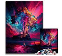 Puzzles pour Adultes 1000 pièces Paysage Magique Puzzles en Bois Jeu pour Adultes Cadeau Jeu interactif Familial Défi cérébral Cadeau 50x75cm/19,68x29,52 Pouces